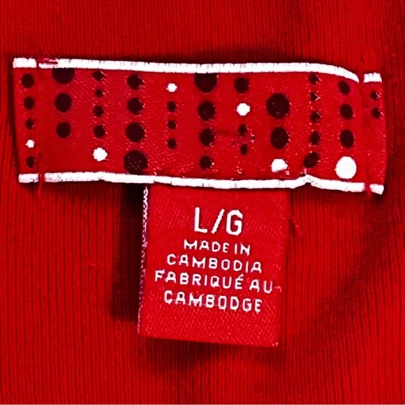 Women’s Christmas Nightwear Themed Pajamas in Red/White Sz LG - Picture 4 of 9